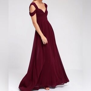 Lulu’s Make Me Move Maxi Dress | Burgundy | Size XS